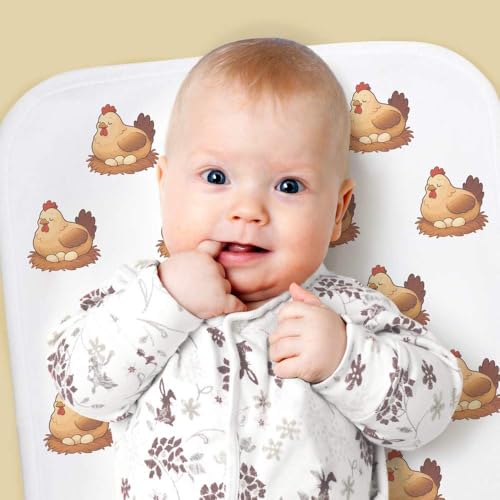 Azeeda 'Hen Sitting on Nest' Baby Burp/Wash Cloth (BC00034635)2