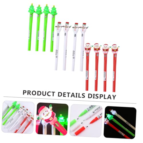 TEHAUX ジェルペン 発光デザイン付き クリスマス柄 文房具 子供用 おしゃれ クリスマスプレゼント