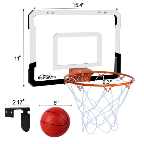 Indoor Mini Basketball Hoop For Door - Over The Door Basketball Hoop Indoor For Kid Small Basketball Hoop With 4 Balls, Foldable Basketball Hoop For Wall & Room Basketball Toy Gift For Boy Kids Teens #TOP6