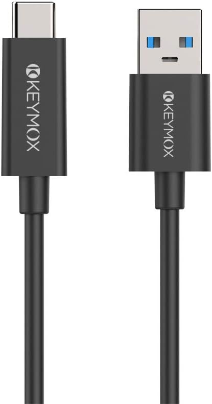 KEYMOX Type C Cable,USB C to USB-A Male 3.1 Gen2 Adapter Charger Cable,USB-IF Certified,for Samsung Galaxy Note 8,S8, S8+,S9,S10,iPad Pro 2018, MacBook, Sony XZ, LG V20,HTC 10 and more -3 Feet Black