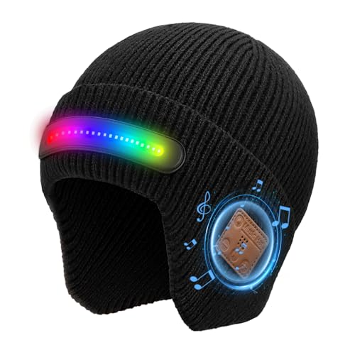 Bonnet LED rechargeable USB avec écouteurs bluetooth intégrés pour running - 4