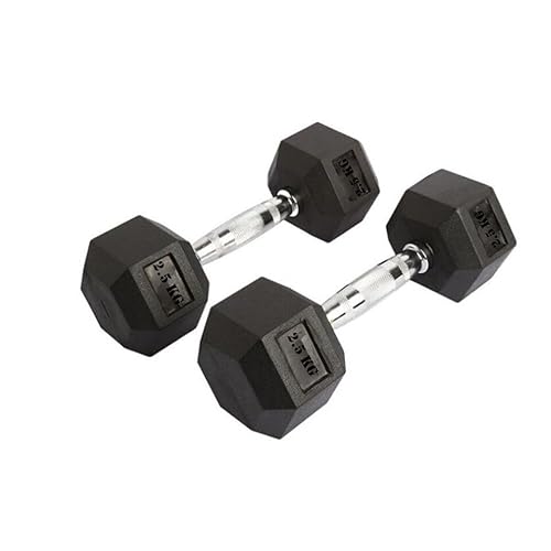Hex Dumbbells Rubber Weight Sets Dumbbell Select Choice From 2.5KG - 20KG Single or Pair,Zanbeel (2x2.5KG)