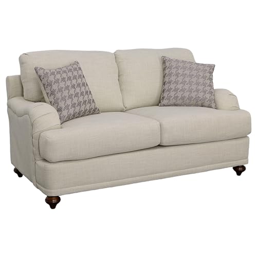 Coaster Glenn Gray Upholstered Loveseat with English Arms