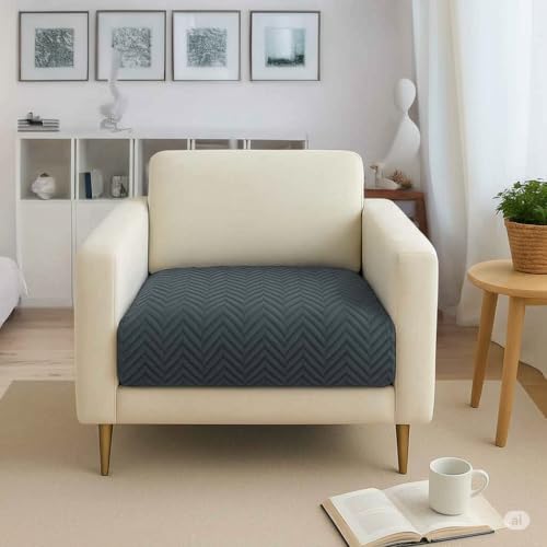Image of Amazon Basics - Velvet Quilted Make Your Own Sofa Cover |1 Seater | Multi-Layered Fabric |70cm x 70cm | 350 GSM | Color - Light Grey