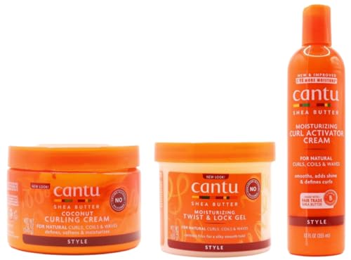 Cantu Shea Butter pack pour cheveux bouclés Gel Twist Activator et crème