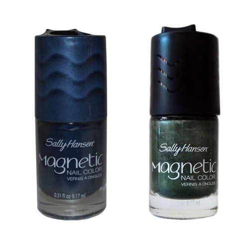 Sally Hansen Magnetic Nail Color Ionic Indigo and Electric Emerald with Dimple Braclet