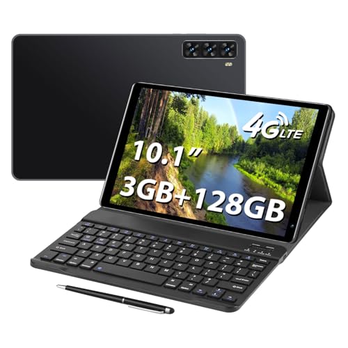 Aidekunlin Tablet with Keyboard，G1，10.1 inch Screen，3GB RAM，128G+128G...