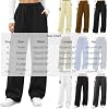 Pantalones de Cargo Amplios para Mujer Petite con Cordón y Cintura Alta 8