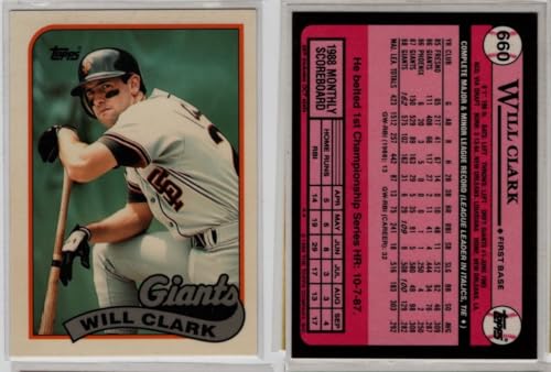Topps Tiffany Will Clark Giants Baseball Card