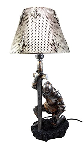 Ebros The Accolade Medieval Kneeling Knight Suit Of Armor Knighthood Ceremony Side Table Lamp Figurine 22"H Renaissance Crusaders Decor Statue For Fans Of Kings And Knights #TOP5