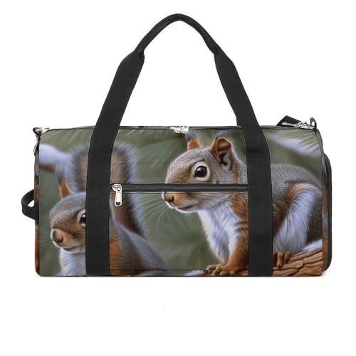 Sac de sport imprimé petit écureuil pour vos séances et voyages actifs