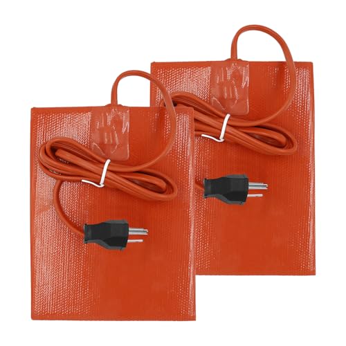 Engine Heater Pads, 6"x8" Car Engine Heater Pad Electric 300W Car Oil Pan Heater Pad Engine Block Oil Tank Heater Pad with 4.9 Ft Cord (2)