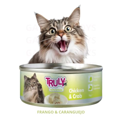 Alimento úmido natural Truly gatos sachê natural em lata - KIT DEGUSTAÇÃO COM 3 LATAS - Frango, Salm