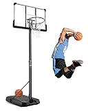 Tragbarer Basketballkorb Transportable Basketballständer mit Rädern Basketballanlage Höhenverstellbar 228-304cm für Indoor Outdoor Sport