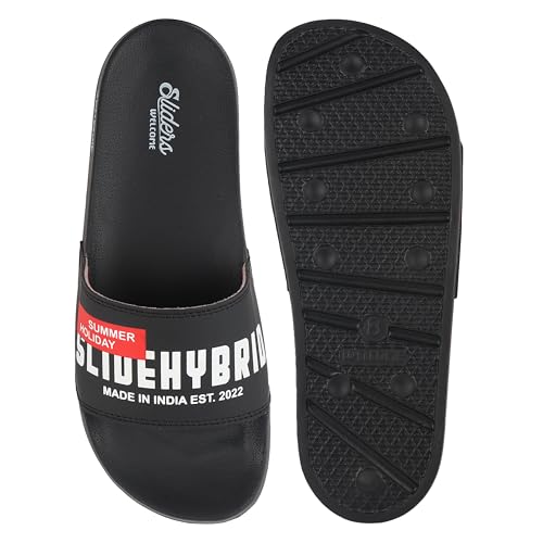Image of WELCOME Soft Men's Slippers /Sliders with Cushion FootBed for Adult | Comfortable & Light Weight | Stylish & Anti-Skid | Waterproof & Regular Flip Flops for Gents /Boys