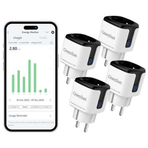GreenSun Stromzähler für Steckdose Wlan Steckdose - Smart Life...