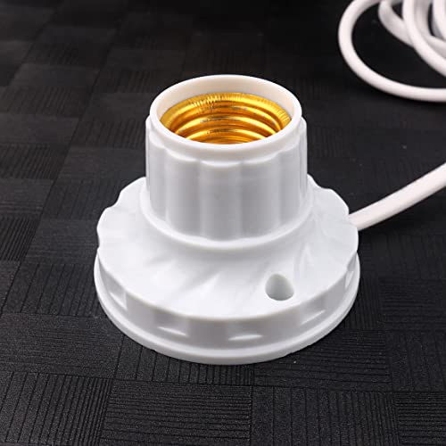 E27 Light Bulb Socket With On/Off Toggle Switch About 2.8M White Pure Copper Core Cord #TOP4