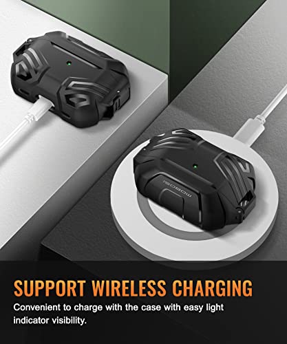 Mobosi For Airpods Pro 2Nd/1St Generation Case Cover With Lock, Military Grade Airpod Pro 2 Case For Men Women, Full-Body Shockproof Protective Case With Keychain For Airpods Pro(2022/2019), Black #TOP4