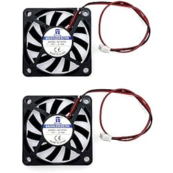 Ventilador 60X60 12V JZK 2PCS 60x60x10mm 2 pines 12V mini ventilador enfriamiento silencioso 60mm con cables 6010 6cm miniatura pequeño ventilador DC sin escobillas 12V ventilador impresora 3D ventilador disipador calor
