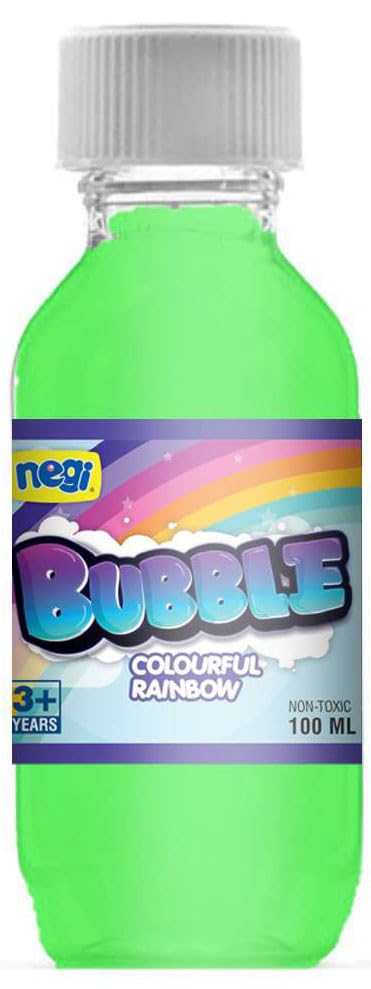 NEGI 100 ML Bubble Liquid Bottle Green – Safe & Colorful Bubble Solution for Kids, Perfect Refill for Bubble Toys, Wands & Machines, Outdoor Fun Playtime for Kids Deal