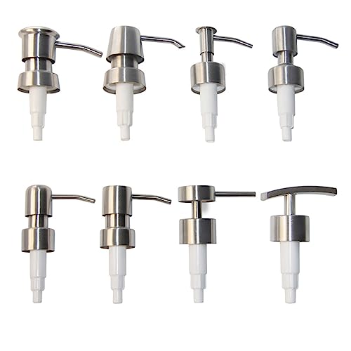 Image of Universal Stainless Steel Dispenser Head Electroplated Brushed Nozzle Replacements For Bathroom And Kitchen Liquid Soaps Fits 25mm Bottle Mouth