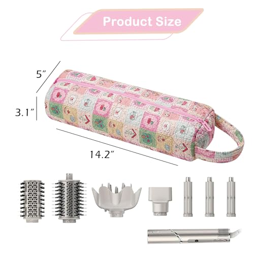 Image of RSRSLEII Quilted Hair Tools Travel Bag,Hair Styling Accessories Storage Case for Shark FlexStyle, Dyson Airwrap Hair Dryer, Curling Iron, Revlon Hair Tools,Portable and foldable(03Checkered)