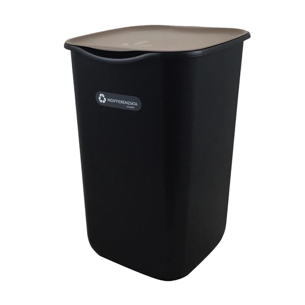 Set 3 Pattumiere Chiuse Per Raccolta Differenziata, 50 Lt Più Omaggio Pattumiera Per Rifiuti Indifferenziati 50 Lt Con 30 Pezzi Di Sacco Con Maniglia Mis. Maxi Cm.70x75