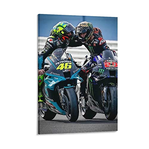 PWTXKAH Impression sur Toile Fabio Quartararo Moto Racing Décoratif Toile Mur Art Salon Affiches Chambre 60x90cm sans Cadre