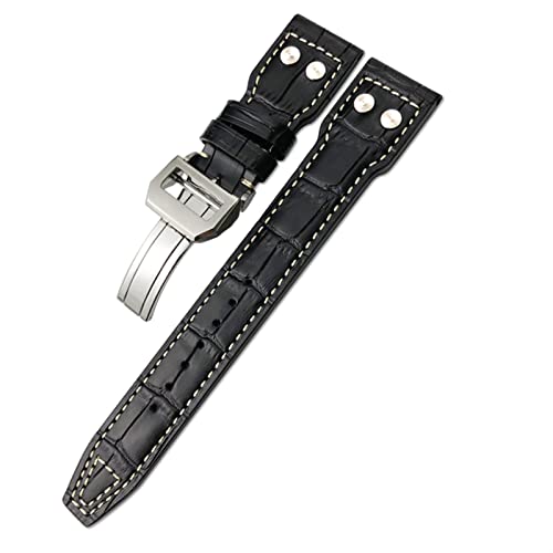 Bracelet en cuir de vachette IWC au poignet au quotidien pour passionnés d'aviation 20mm