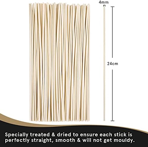 Smiths® Reed Diffuser Sticks (120 Pack) | 24cm (L) X 4mm (D) | Eco Friendly Rattan Sticks | Handpicked & Inspected | Ethically Sourced | No Chemicals or Dyes | Natural & Safe