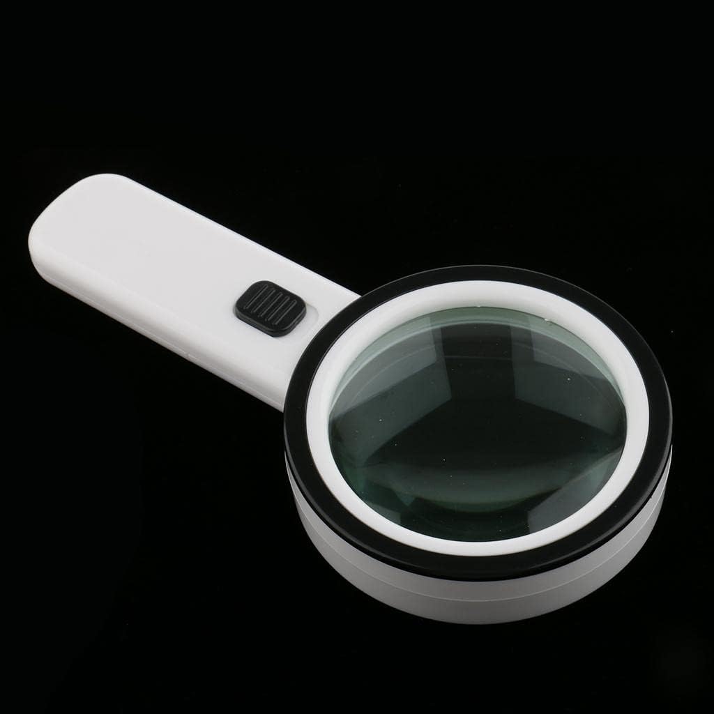 1x 10X Handheld Magnifier Reading Jewelry Loupe 12 LED + UV Magnifier
