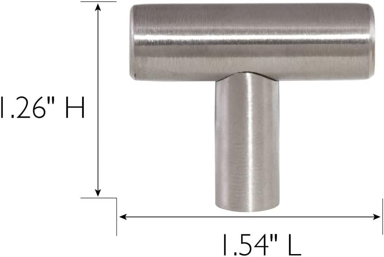 Design House 205682 T-Pull Cabinet Knob 1.5 inch, Stainless Steel