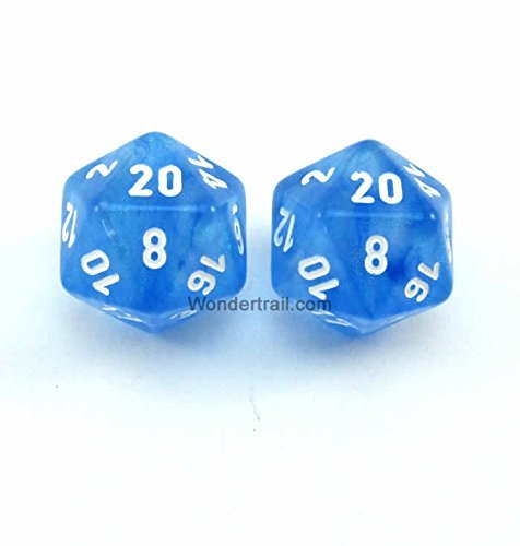 Dados Chessex Borealis azul D20 de 16 mm con efecto iridiscente