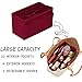 DailyPlus Purse Organizer Insert Felt Bag Organizer Handbag Organizer Insert Bag In Bag Organizer for Tote Purse Bag 14 Pockets Dark Red Medium
