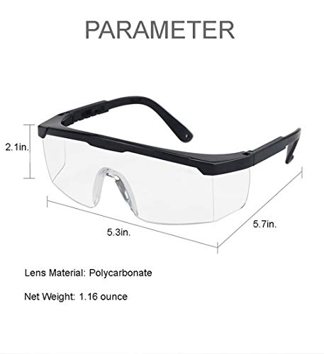 Safety Glasses Goggles Eye Protection, Adjustable Protective Anti-Fog Eyewear with Side Shield, Clear Lens Wrap-Around Full Frame Spectacles for Lab, Chemical, and Workplace Safety (12 Count) - Thumbnail 4