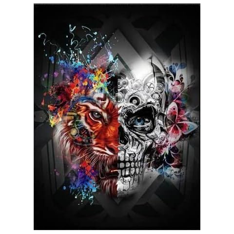 5D Masonry Painting, 5D Adult Cross Stitch Arts Crafts Rhinestone Crystal Embroidery Painted Skull for Home Wall Decor (30 x 40 cm) Cover
