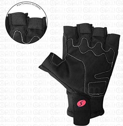 Luva Shiver Rocket Meio Dedo Unissex Para Motociclista Motoqueiro Motoboy Ciclista Bike (3G)