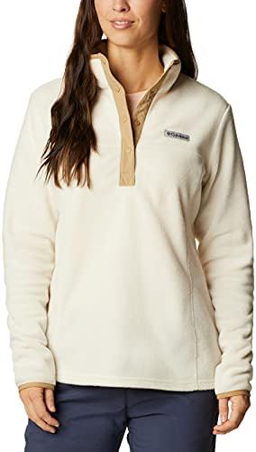 Columbia Women's Benton Springs Half Snap Pullover, Chalk/Beach, 1X Plus
