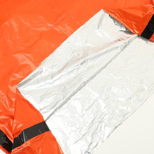 Kit de supervivencia compacto y liviano OSOLADY con film de aluminio PE, bolsa de almacenamiento con cordón y silbato para camping al aire libre miniatura 6