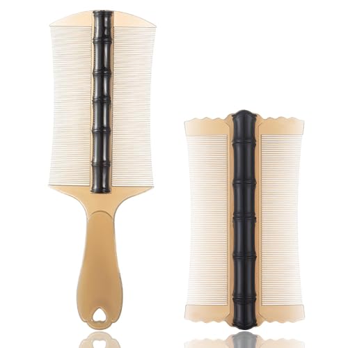 WhaleO 2 Pezzi Pettine Pidocchi e Lendini Pettine per Pidocchi Pettinino per Pidocchi Pettinino per Capelli Pettine Denti Stretti Elimina Pidocchi e Lendini, Resistente e Facile da Pulire, Marrone