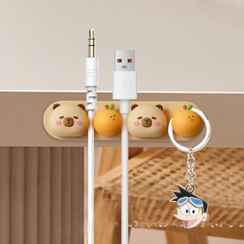 Ya en mundofriki.es: Clips Organizador de Cables de Silicona, Portacables de Silicona, Portacables Autoadhesivo con Forma de Animal, para Escritorio, Mesita de Noche, Cable de Carga, USB, Audio (Oso)
