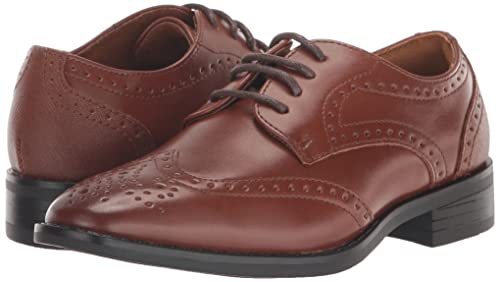 Stacy Adams Boy's Kaine Wingtip Oxford, Cognac, 4.5 Big Kid #TOP6