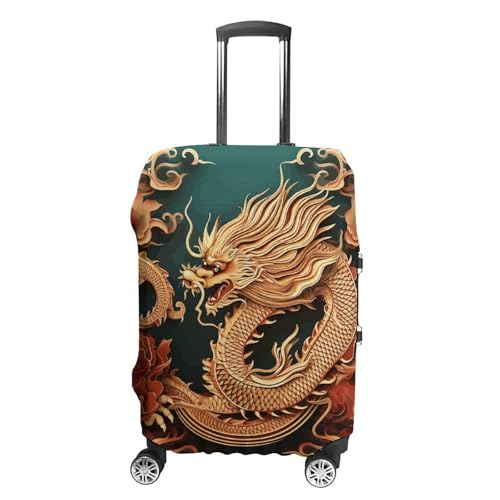 Dragon Chinese Background Printed Luggage Cover Protector, Fits 18-32 Inch Luggage