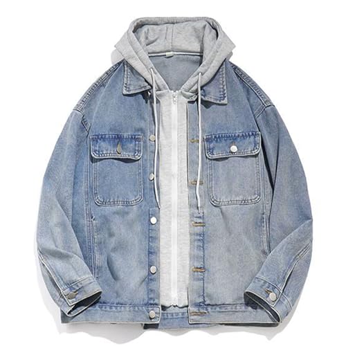 Chaqueta de mezclilla con capucha para hombre DGHM-JLMY miniatura 6
