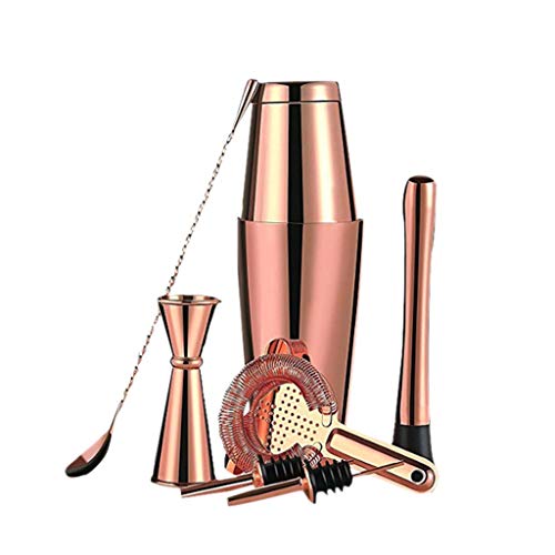 Set de 8 piezas de coctelera acero inoxidable cobre 28 OZ miniatura 2