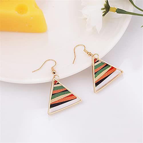 Coadipress Double Triangle Earrings For Women Girls Vintage Bohemian Colorful Ethnic Gold Plated Metal Dangle Drop Statement Geometric Earrings (Double Triangle) #TOP3