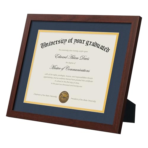 Image of upsimples Diploma Frame with HD Glass, 11x14 Mahogany, 1 Pack