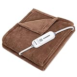 Eopecles Heated Throw Blanket 50"x60" Throws Size,Electric Throw Blanket Reversible Flannel, with 4