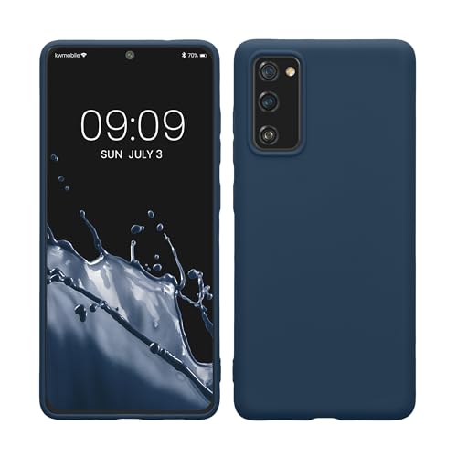 kwmobile Custodia Compatibile con Samsung Galaxy S20 FE Cover - Back Case per Smartphone in Silicone TPU - Protezione Gommata - blu marino