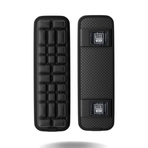 LITEWEIGH AIRBAG Shoulder Strap Pad | Ergonomic, Air Suspension Technology | Reduce Shoulder Strain by 30% | Adjustable Anti-Skid Design | Perfect for Backpacks, Cameras & More |25cm| Pack Of 2(Black)